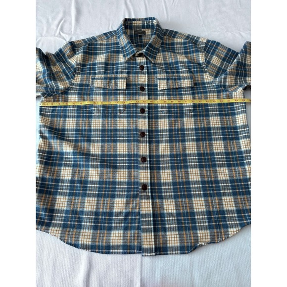 LL Bean Signature Heavy Flannel Men's XXL Button Up Slim Fit Plaid Chest Pockets - Picture 7 of 9